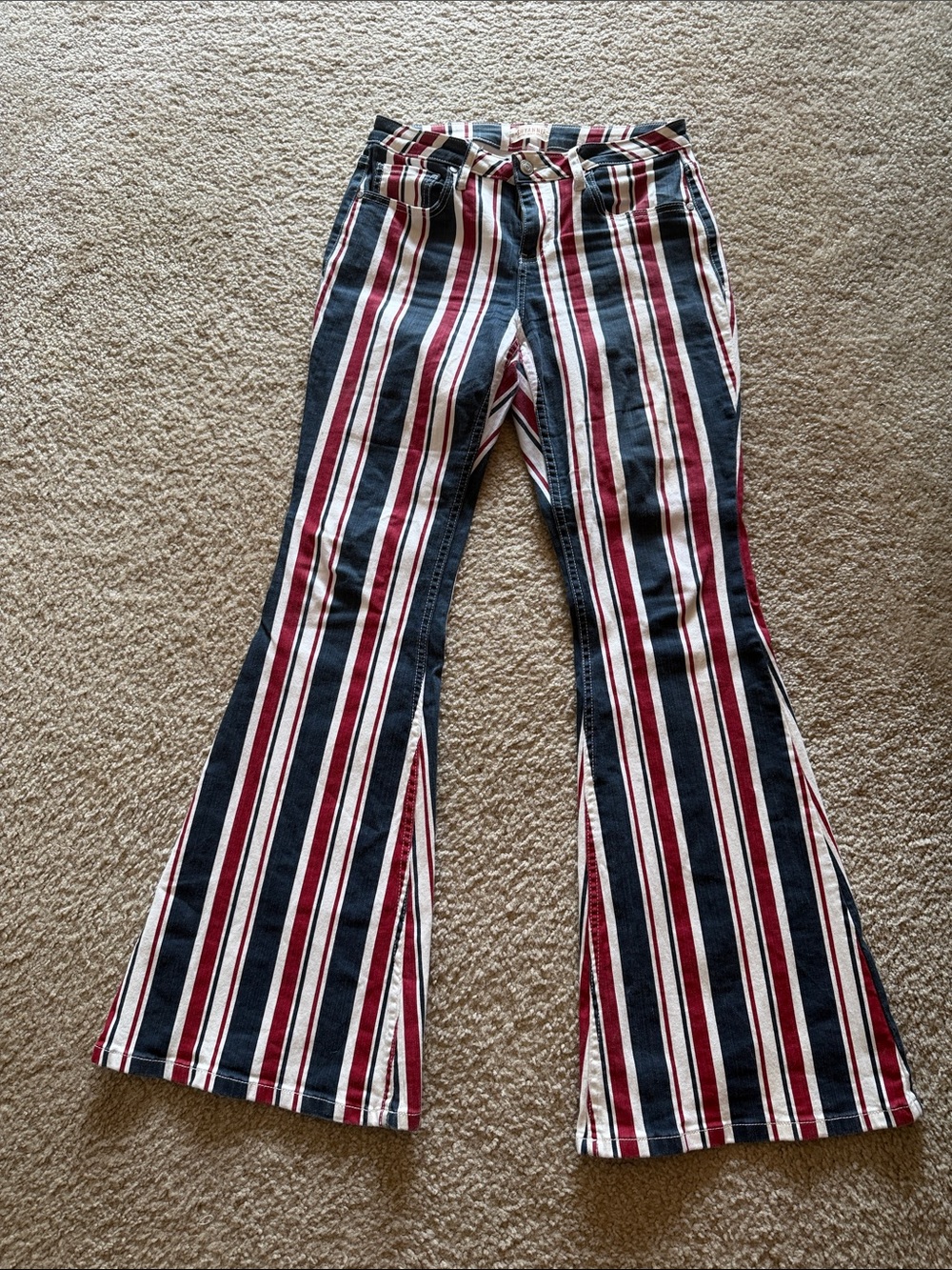 Shyanne Red, Navy & White striped pants